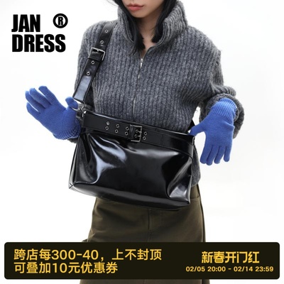 简着小号穆肯斯黑色皮带扣托特包