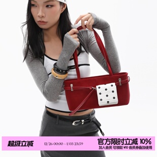 摩登通勤皮带装 简着25AW 贝里尼尼 勃艮第红 饰单肩腋下包 原创