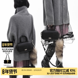 简着25AW 原创 黑色 帕米尔手提小方包 波士顿通勤百搭斜挎小包女