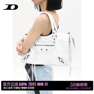 简着 /巴黎铆钉Y2K辣妹复古机车大容量包包 高级感单肩手提斜挎包