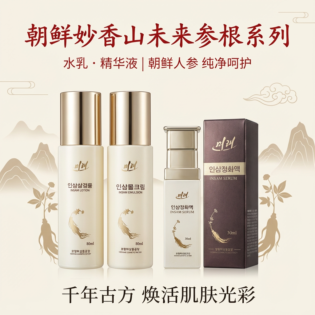 朝鲜未来牌参根系列润肤水乳精华液原装正品朝鲜进口川党参提取物,美容护肤/美体/精油,化妆水/爽肤水,淘宝优惠券,粉丝福利购,淘宝优惠卷
