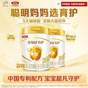 伊利金领冠基础育护2段较大婴儿6 2罐 12个月DHA配方牛奶粉900g
