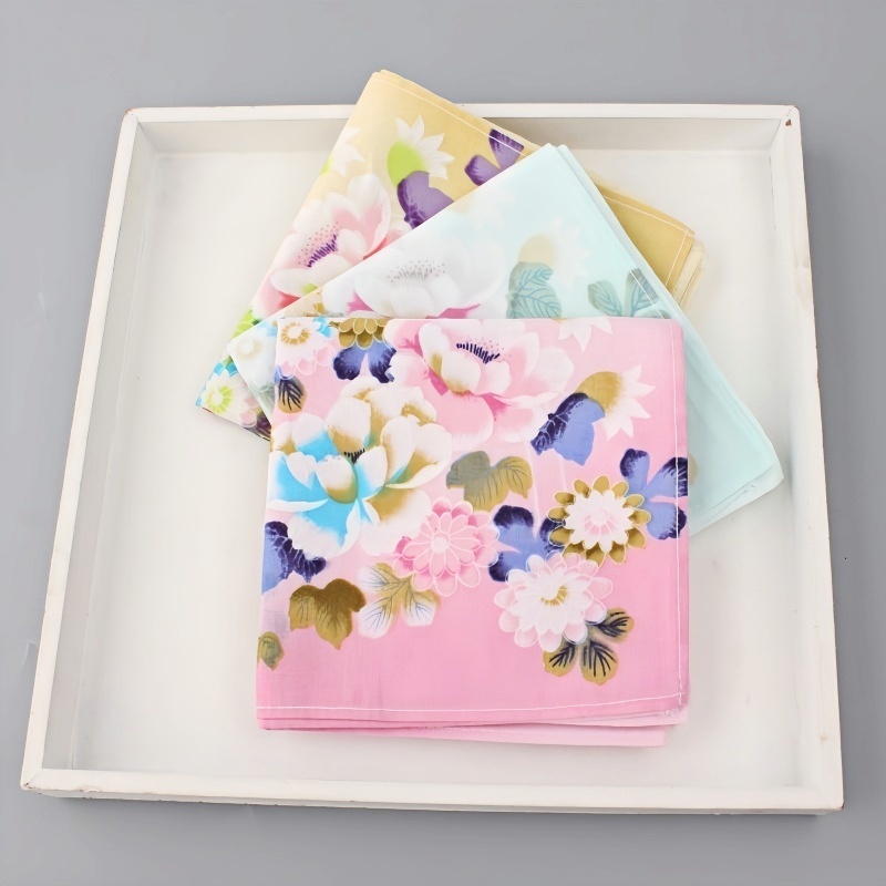 新款女士印花超薄纯棉手帕全棉柔软吸汗手绢送长辈老式棉柔小方巾