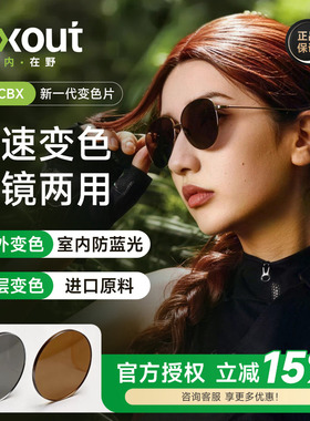 全真镜片CBX净蓝膜M6蓝膜全新INXOUT个性非球面专业变灰色茶色