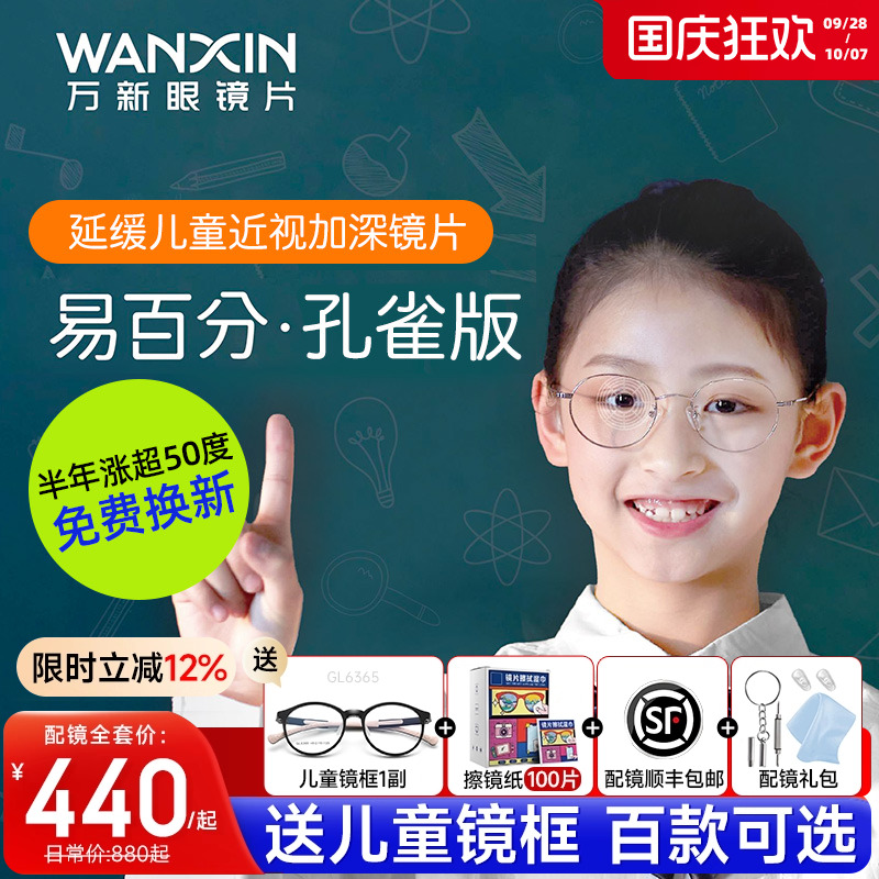 万新易百分孔雀版加强版防控镜片
