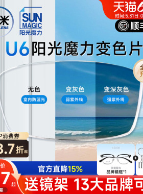 凯米新品阳光魔力防蓝光感光变灰色紫外线防护近视迅速变色镜片