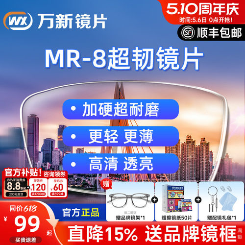 运动打篮球万新超韧防蓝光眼镜片