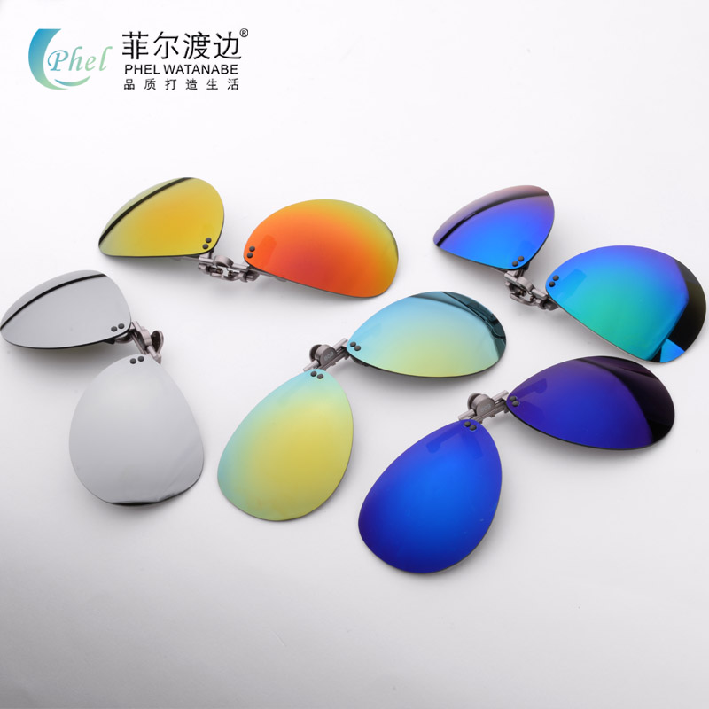 近视太阳镜偏光夹片 合金套镜墨镜眼镜潮流炫彩夹片 炫彩膜夹片