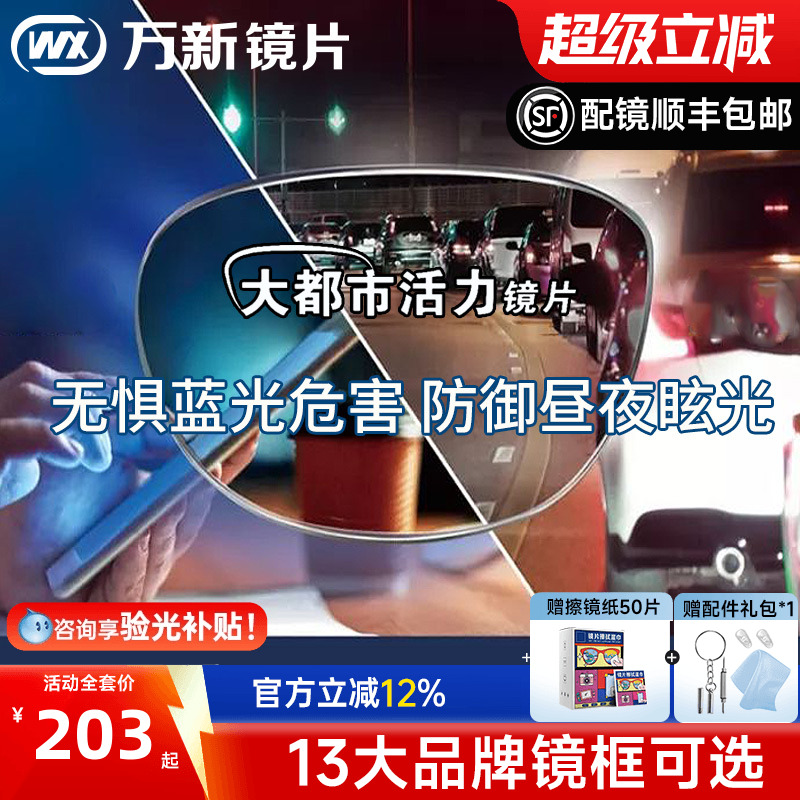万新活力防蓝光都市近视眼镜片