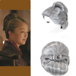 古装假发老太太假发老太婆老夫人假发套白色假发套女假发套发饰