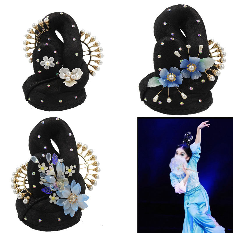 新款古典舞独舞扇扑流萤剧目中国舞头饰演出头饰专业艺考演出头饰,美发护发/假发,演出假发,淘宝优惠券,粉丝福利购,淘宝优惠卷