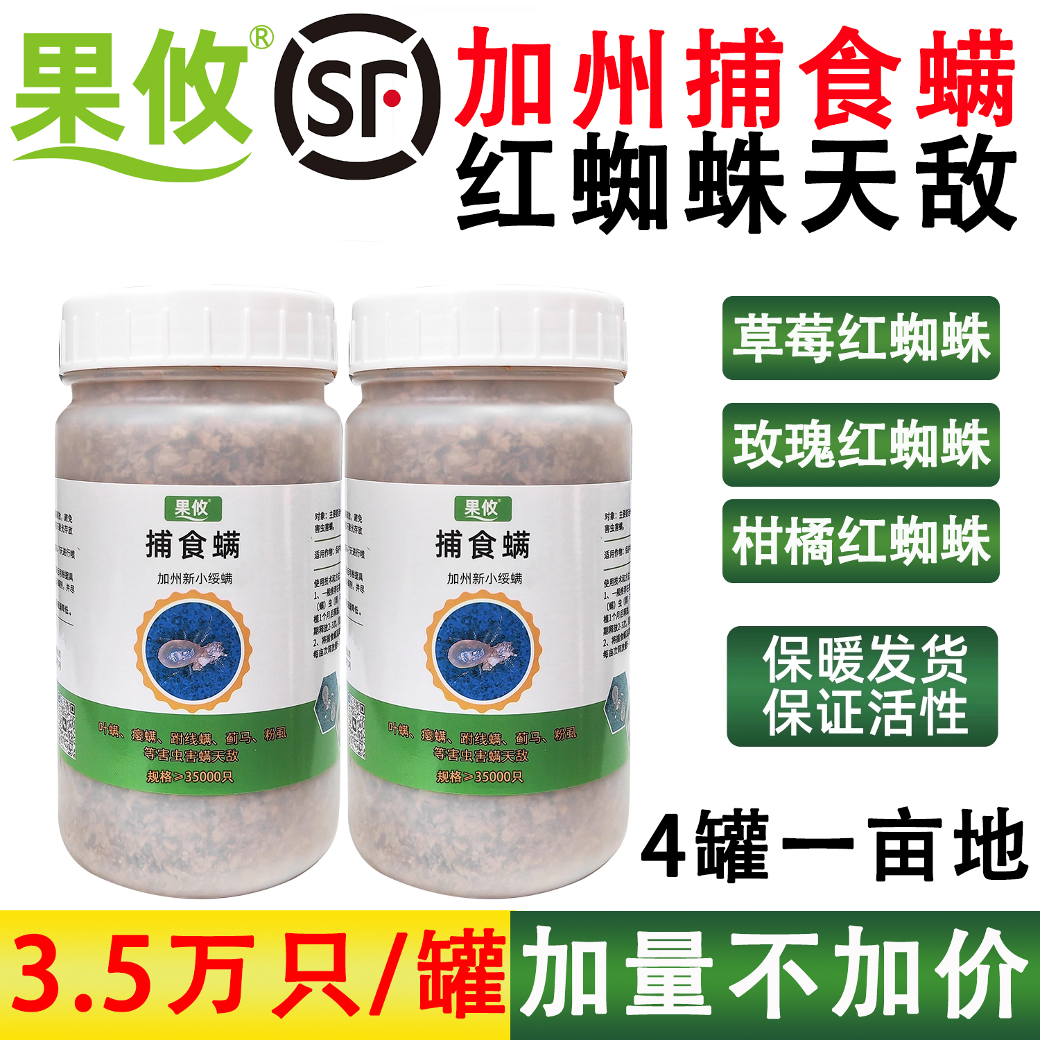 果攸捕食螨生物治虫红蜘蛛克星