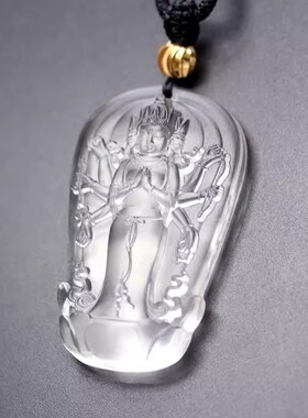摩利磨利支天菩萨吊坠古法琉璃默利支天菩萨男女吊坠玻璃八臂观音