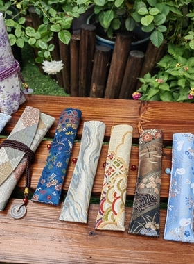 单支装 一叶知秋手作 精品布艺钢笔笔袋简约便携笔包收纳笔袋包邮