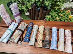 单支装 一叶知秋手作 精品布艺钢笔笔袋简约便携笔包收纳笔袋包邮