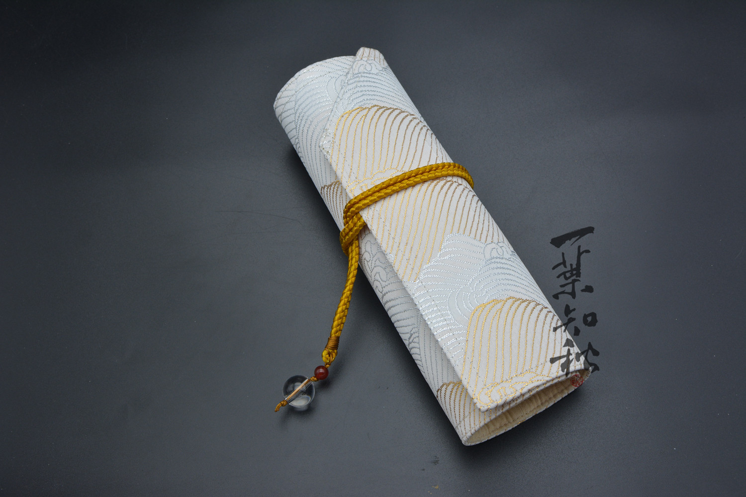 【包邮】一叶知秋手作 钢笔 笔帘【雪峰】西阵织 进口 5a级白水晶