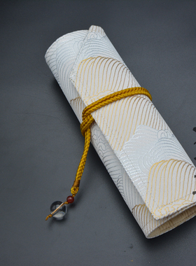 【包邮】一叶知秋手作 钢笔 笔帘【雪峰】西阵织 进口 5A级白水晶