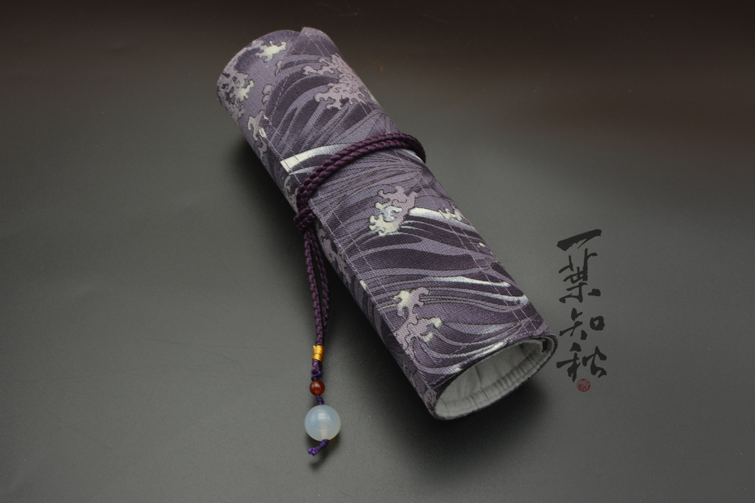 一叶知秋手作笔帘手工布艺卷笔