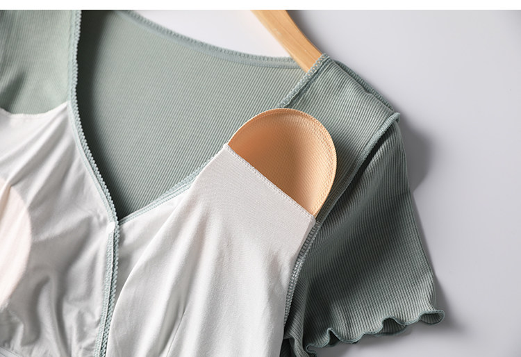 모유 수유 잠옷 여름 얇은 산후 수유 출산 복장 잠옷 복장 모달 수유 복장 여름 외부 착용 가능