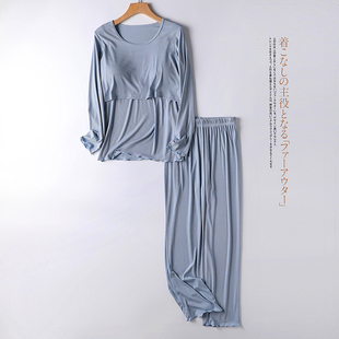 哺乳睡衣长袖夏季月子服产后喂奶衣怀孕期孕妇套装家居服两件套