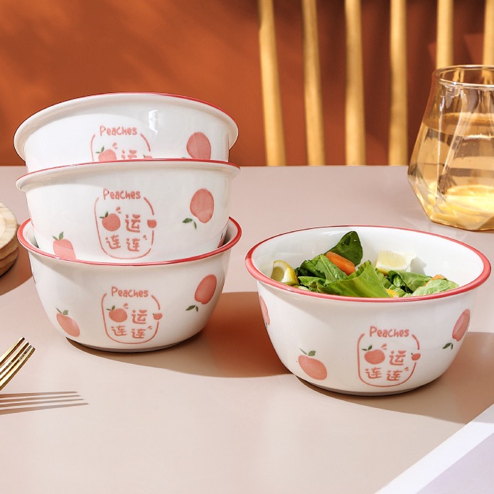 陶瓷碗可爱高颜值米饭碗餐厅家用饭碗汤碗大面吃面碗白瓷碗耐高温,餐饮具,盘,淘宝优惠券,粉丝福利购,淘宝优惠卷