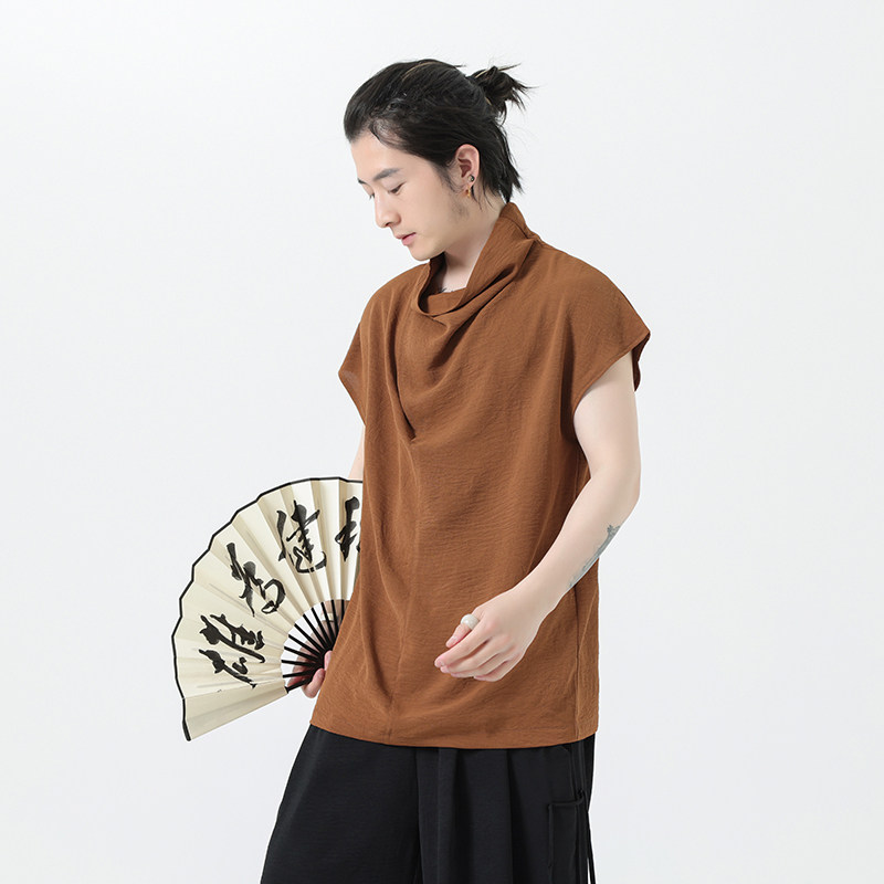 新中式风夏装冰丝薄堆领休闲套装男上衣M150P38裤M161P50,男装休闲套装,钱塘788(原4013)