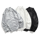 25春新中式潮风缎面立领盘扣休闲长袖衬衫男女衬衣C525P65，男装衬衫，钱塘788(原4013)