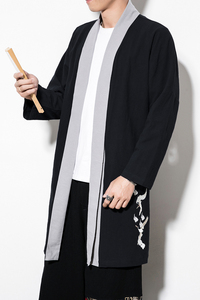 风秋季复古中长开衫外套男中式禅服汉服披风风衣男 JK617 P85图片