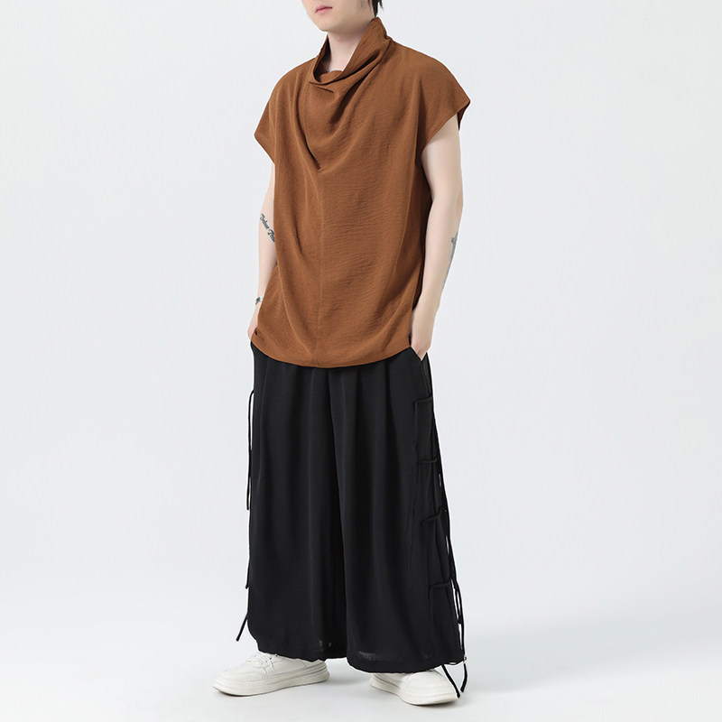 新中式风夏装冰丝薄堆领休闲套装男上衣M150P38裤M161P50,男装休闲套装,钱塘788(原4013)