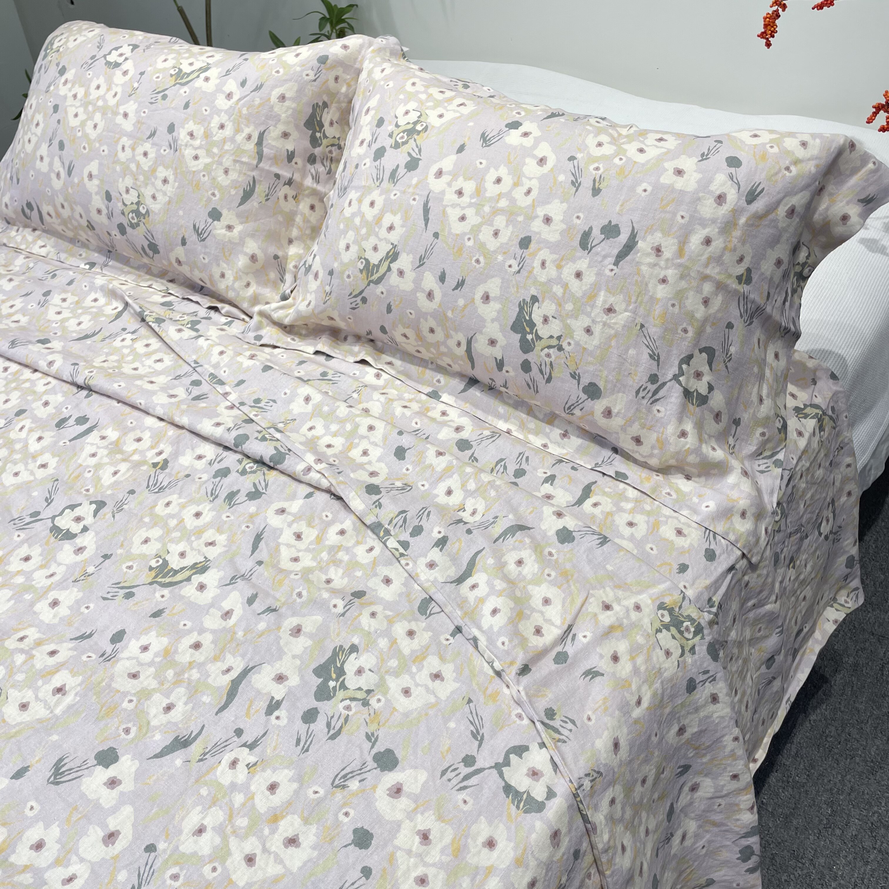 直播专享-汉麻床品四件套数码印花11支标准码酵素水洗手感好