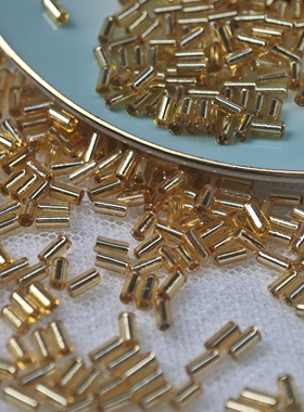 1.5*3mm御幸灌金管珠手工DIY手链法绣发簪服装礼服串珠材料