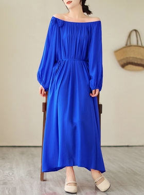 实拍 2026新款宽松显瘦过膝长款连衣裙