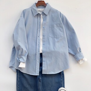 纯棉长袖韩版宽松衬衫外套女设计感小众2026春季新款慵懒休闲上衣