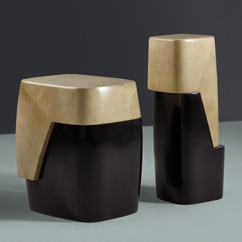 酒店别墅双拼色复古现代设计师样板间Isola边几角几茶几摆台定制