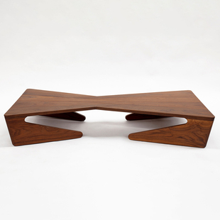 璞风定制北美黑胡桃实木异形茶几设计师款北欧轻奢现代中古茶几
