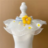 Кружевной слюнявчик, милый нагрудник для принцессы для приставной кровати, шерстяной чокер в форме цветка