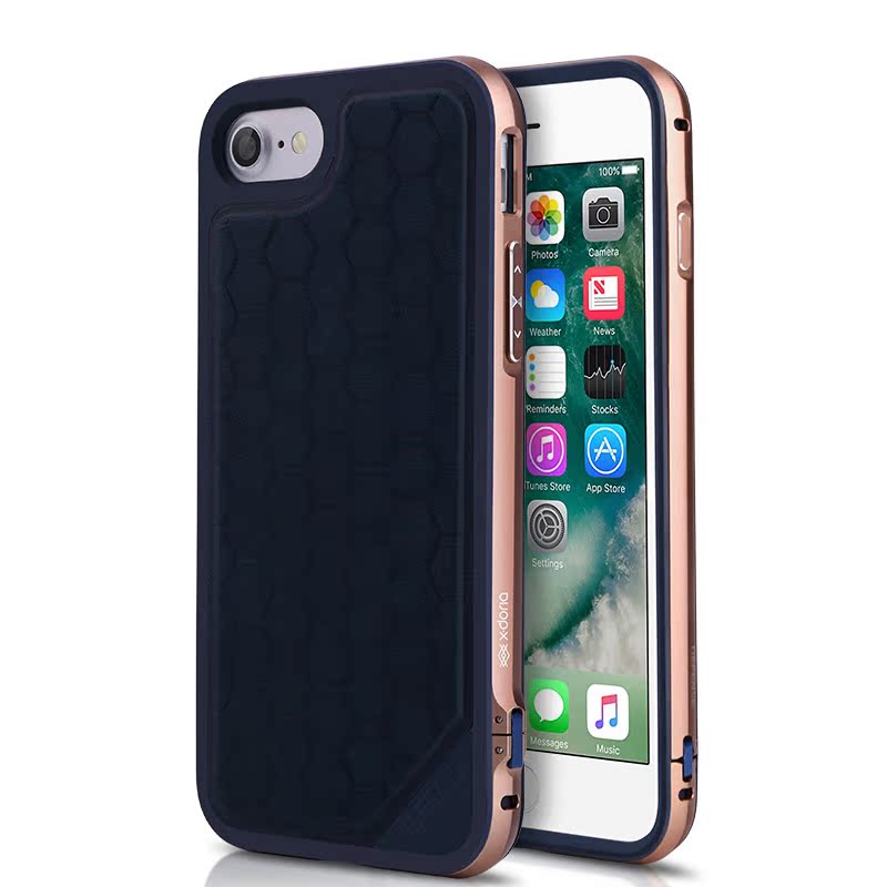 X-Doria Defense Lux Military Grade Tested Anodized Aluminum Leather TPU Polycarbonate Protective Case for Apple iPhone 7 Plus &