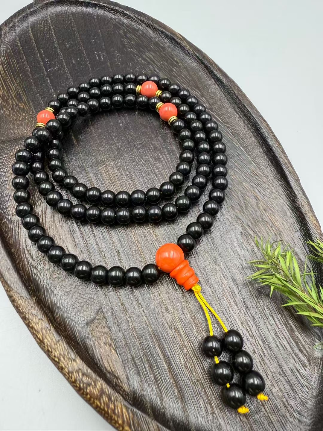 佛珠108颗男女念珠琉璃诛业黑色和尚主法挂珠项链