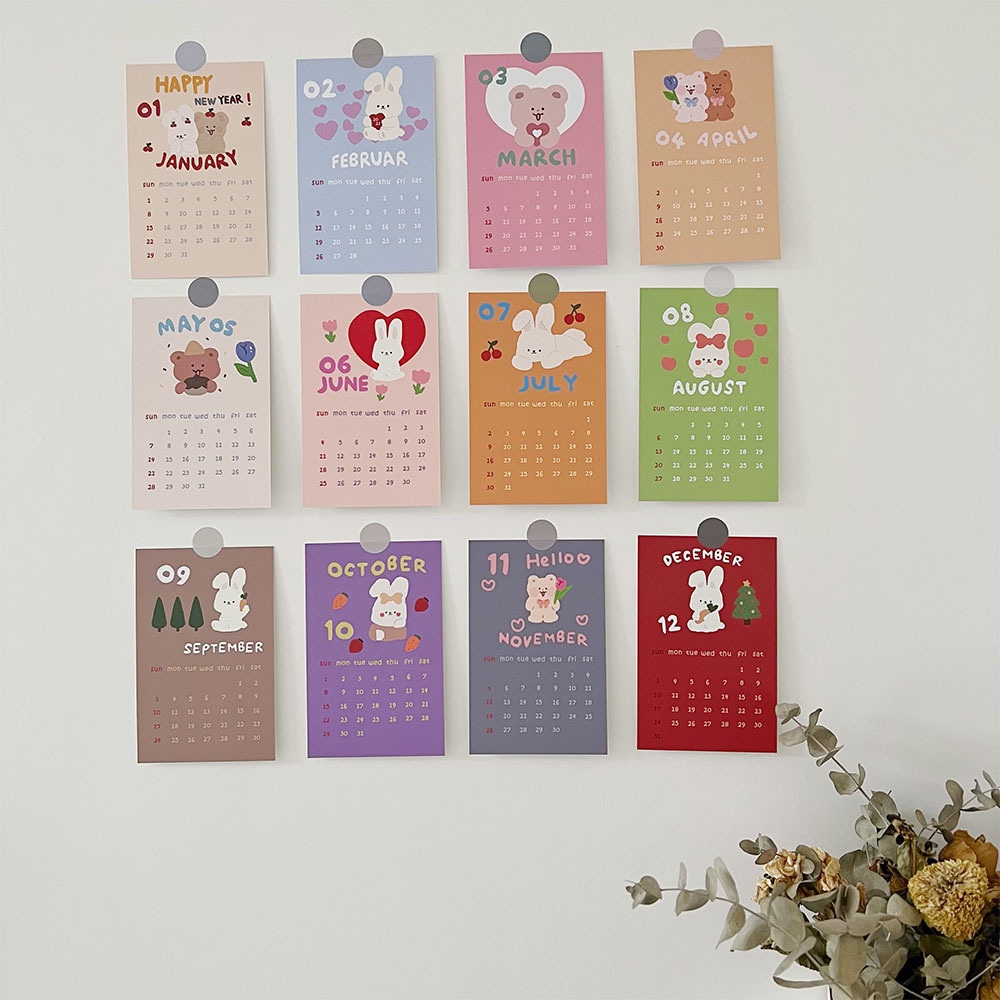 卡通小兔日历原创可爱卡通台历