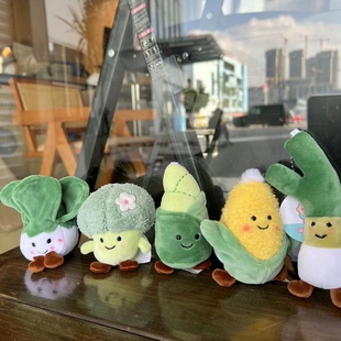 ins蔬菜挂件白菜西兰花玉米竹笋可爱创意学生情侣书包包钥匙扣挂