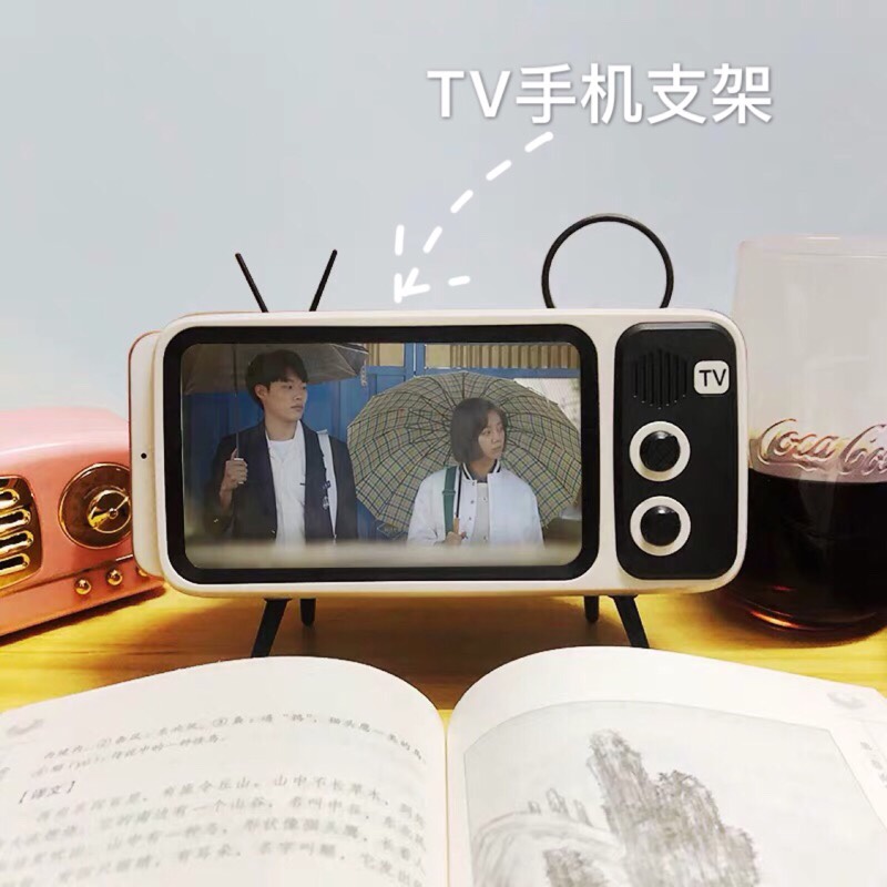 复古tv造型手机架追剧神器桌面