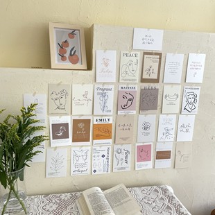 ins卡片马蒂斯小众艺术抽象卡片墙贴学生宿舍背景墙面装 饰卡片