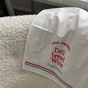 韩风ins刺绣款vegetable餐垫 绣花餐巾白色盖布 美食拍照背景布