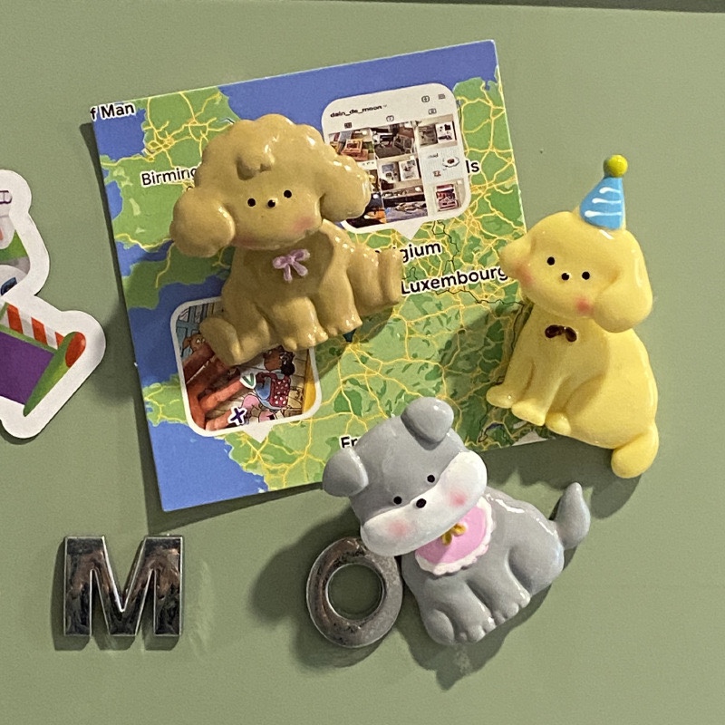 可爱小狗立体冰箱贴会摇头