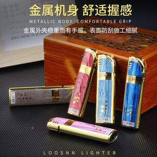 金属新款打火机蓝焰防风2025防爆直冲充气加厚定制耐用批发