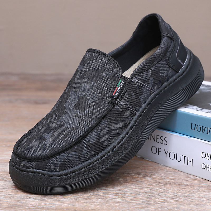 休闲舒适速干布轻巧不累脚青年男士布鞋老北京一脚蹬爸爸春秋单鞋