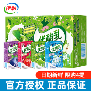 伊利优酸乳原味草莓蓝莓味250ml*24盒整箱牛奶乳饮料早餐5~6月产