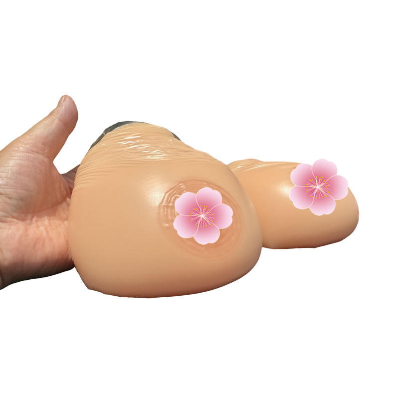 超软水滴形义乳 自粘式连体胸垫 加厚假乳房义乳 硅胶材质 CD变装