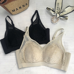 内衣穿好一点~美背高品质蕾丝拼纱双层再生纤维素女士小衣裹胸