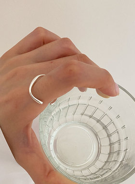 莫比乌斯925纯银戒指ins开口女